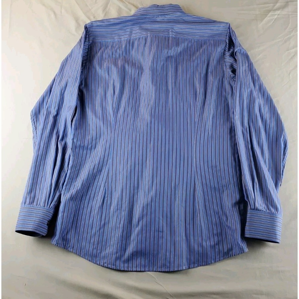 Eton Contemporary Shirt Mens 16.5 42 Blue Striped Button Up Long Sleeve Cotton - Picture 3 of 14